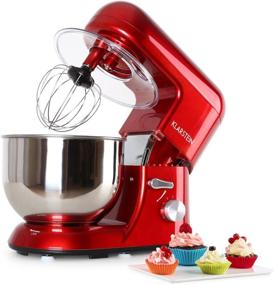 img 4 attached to KLARSTEIN Bella Rossa Electric Stand Mixer, Grinder, Dough Bowl, Flat Whisk, Food Mixer, Wire Whip, 650W, 5.5 qt Stainless Steel Bowl, 6 Speeds - Ultimate Kitchen Appliance