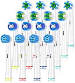 img 4 attached to 🦷 Oral-B Compatible Toothbrush Heads - Fits Braun Oral B 7000, Pro 1000, 9600, 5000, 3000, 8000, Genius, Smart Electric Toothbrush - Pack of 16