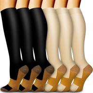 premium 6 pack copper compression socks: unmatched support 🧦 for medical, running, nursing, athletic circulation - men and women logo