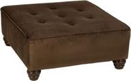 leffler home the elegant hixon square upholstered ottoman coffee tables, dark brown: stylish & functional addition to any living space logo