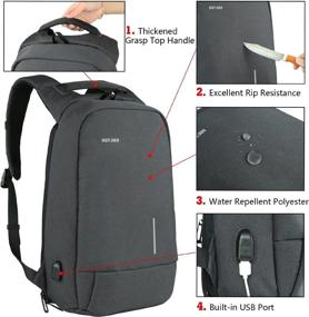 img 2 attached to 🔒 Secure and Durable: Backpack with Anti-Theft Compartments, Repellent and Shockproof
