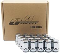 🔧 gasupply 1/2"-20 chrome lug nuts: closed end bulge acorn cone seat, 35mm tall, 19mm hex - compatible with dodge nitro ram, ford f-150 mustang, jeep tj wrangler logo