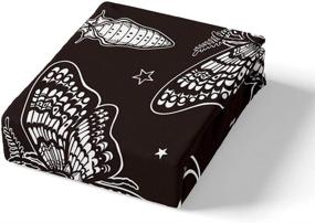 img 3 attached to 🦋 Manfei Death Moth Duvet Cover Set: Gothic Skull Bedding for Youth, Queen Size 3pcs - Ideal Decoration for Kids, Boys, and Teens Room - Moon and Stars Print Quilt Cover with 2 Pillowcases