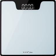 livin digital body weight scale with extra large led display - high precision and easy-to-use bathroom scale, tempered glass top, max 400 lbs/180 kgs - batteries included logo