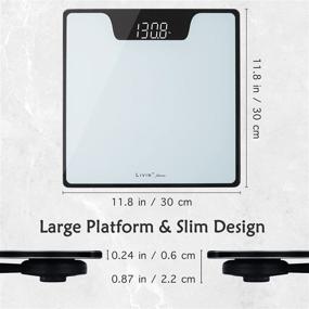 img 2 attached to LIVIN Digital Body Weight Scale with Extra Large LED Display - High Precision and Easy-to-Use Bathroom Scale, Tempered Glass Top, Max 400 lbs/180 kgs - Batteries Included