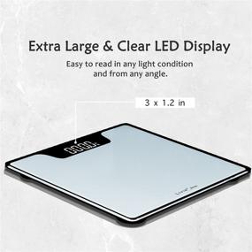 img 3 attached to LIVIN Digital Body Weight Scale with Extra Large LED Display - High Precision and Easy-to-Use Bathroom Scale, Tempered Glass Top, Max 400 lbs/180 kgs - Batteries Included