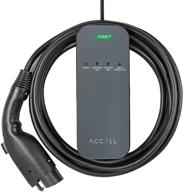 accell axfast evse - dual-voltage portable electric vehicle charger - level 2 compatible with 🔌 tesla, chevy volt, nissan leaf, chrysler pacifica, toyota prius, hyundai electric cars, and more - 120/240v logo