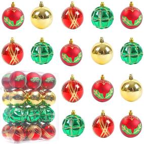 img 4 attached to 🎄 DomeStar Christmas Ball Ornaments 2.4 Inch - Set of 24 Baubles for Christmas Tree Decorations - Shiny Tree Balls Christmas Decorations