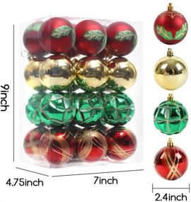 img 3 attached to 🎄 DomeStar Christmas Ball Ornaments 2.4 Inch - Set of 24 Baubles for Christmas Tree Decorations - Shiny Tree Balls Christmas Decorations