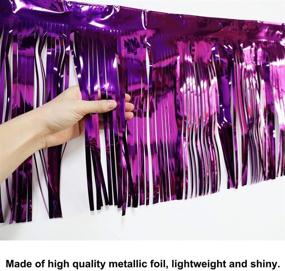 img 3 attached to Vibrant 10ft by 15in Purple Foil Fringe Garland - Pack of 4: Shiny Metallic Tinsel for Parade Floats, Bridal Shower, Bachelorette, Wedding, Birthday, Christmas, Wall Hanging