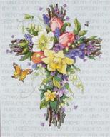 🌸 janlynn spring floral cross stitch kit - 14x11-inch - high quality craft supplies logo