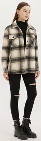img 1 attached to Womens Brushed Flannel Shacket Oversize
