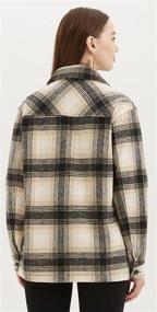 img 2 attached to Womens Brushed Flannel Shacket Oversize