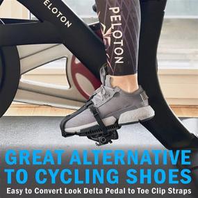 img 1 attached to 🚴 Adjustable Toe Cages for Peloton Bike+ Pedals - Compatible with Miden Pedal Toe Clips Cage - Indoor Cycling Exercise Bike Adapter for Look Delta Pedals and Toe Clip Straps - Enhance Ride with Sneakers