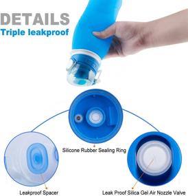 img 1 attached to 🧴 Silbyloyoe Collapsible Silicone Water Bottle with Leak-Proof Valve - 26oz, Lightweight, Anti-Leakage - for Travel, Outdoor Sports, Medical, Food-Grade - Portable & Blue