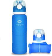 🧴 silbyloyoe collapsible silicone water bottle with leak-proof valve - 26oz, lightweight, anti-leakage - for travel, outdoor sports, medical, food-grade - portable & blue logo