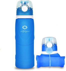 img 4 attached to 🧴 Silbyloyoe Collapsible Silicone Water Bottle with Leak-Proof Valve - 26oz, Lightweight, Anti-Leakage - for Travel, Outdoor Sports, Medical, Food-Grade - Portable & Blue