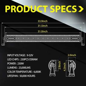 img 3 attached to 🚚 Высокопроизводительная светодиодная панель длиной 30 дюймов - Auto Power Plus 230W Quad Row с светодиодами OSRAM, комбинированный луч со световым покрытием, водонепроницаемая туманная фара для грузовиков внедорожников, лодок - 2 года гарантии