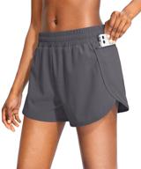 🏃 soothfeel women's high waisted running shorts with phone pockets - athletic gym workout shorts for women with liner logo