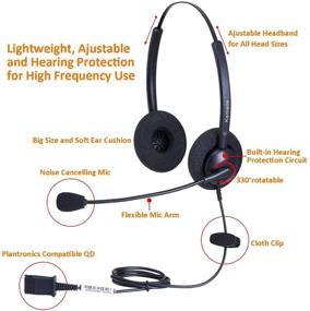 img 3 attached to 🎧 High-Quality Noise Cancelling Telephone Headset: Compatible with Cisco IP Phones 7931-7975 and 6000-8000 Series