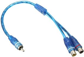 img 1 attached to 🔌 2-Pack of Car Auto Audio RCA Splitter Adapter Cable - RCA Y Adapter Connector, 1 Male to 2 Female, Blue