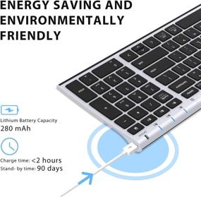 img 2 attached to 🔌 iClever BK10 Блютуз Клавиатура: Перезаряжаемая блютуз 5.1 Мультиустройственная клавиатура с цифровой клавиатурой для iPad, iPhone, Mac, Android, Windows - Полноразмерный и эргономичный дизайн