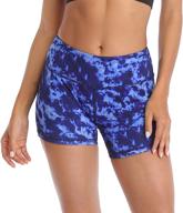 hde womens workout shorts waistband sports & fitness logo