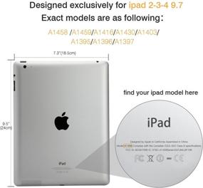 img 2 attached to MoKo Case Fit IPad 2/3/4 - Ultra Lightweight Slim Smart Shell Stand Cover With Translucent Frosted Back Protector Fit IPad 2/The New IPad 3 (3Rd Gen)/IPad 4 Tablet Accessories