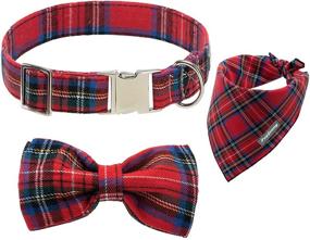 img 4 attached to 🐶 Pupfunny Bowtie Dog Collar: Adjustable Cute Collar with Soft & Comfy Detachable Bowtie for Small, Medium, and Large Dogs