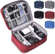 🔌 universal cable organizer travel case - may chen electronic organizer for electronics accessories: cables, chargers, phones, usbs, sd cards (two-layer-wine red) logo