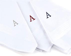 img 3 attached to 🧣 Lorenzo Men's Initial Embroidered Monogram Handkerchiefs: The Ultimate Personalized Accessory