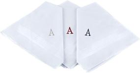 img 4 attached to 🧣 Lorenzo Men's Initial Embroidered Monogram Handkerchiefs: The Ultimate Personalized Accessory