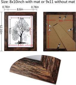 img 3 attached to Set of 4 Rustic Brown 8x10 Picture Frames with Mat for Tabletop or Wall - Enhance Your Décor