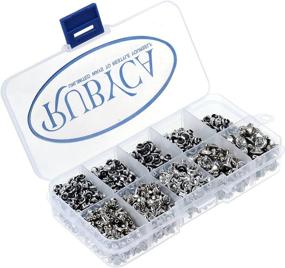 img 3 attached to Чешские белые прозрачные кристаллические заклепки в наборе RUBYCA 570 штук: набор для ручной кожи с металлическими заклепками цвета серебра