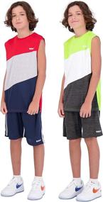 img 2 attached to Hind 4 Piece Basketball Athletic Red Lime Boys' Clothing : Clothing Sets