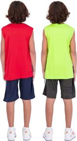 img 1 attached to Hind 4 Piece Basketball Athletic Red Lime Boys' Clothing : Clothing Sets