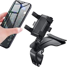 img 4 attached to 📱 Universal Dashboard Car Phone Mount Holder - 360° Rotation, Adjustable Spring Clip - Compatible with iPhone, Samsung, Android - Fits 3 to 7 inch Smartphones