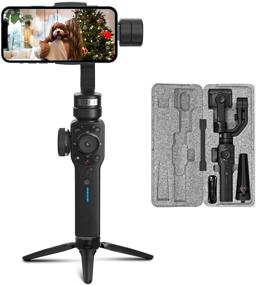 img 4 attached to Zhiyun Smooth 4 [Official] Black Handheld Smartphone Gimbal with Tripod (Enhanced SEO)