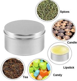 img 2 attached to 🕯️ 12pcs 4oz Metal Candle Tins: Aluminum Screw Top Round Steel Cans with Lid for Candle Making, Arts & Crafts, Spices, Gifts, Food