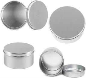 img 1 attached to 🕯️ 12pcs 4oz Metal Candle Tins: Aluminum Screw Top Round Steel Cans with Lid for Candle Making, Arts & Crafts, Spices, Gifts, Food