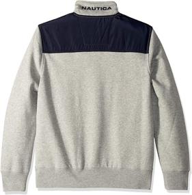 img 3 attached to 🧥 Nautica Men's 1/4 Zip Pieced Fleece Sweatshirt: Cozy Comfort with a Modern Look