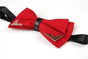 img 2 attached to 🎩 Burgundy Leather Formal Bowtie: Classy Men's Accessories in Ties, Cummerbunds & Pocket Squares by MENDENG