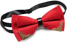 img 3 attached to 🎩 Burgundy Leather Formal Bowtie: Classy Men's Accessories in Ties, Cummerbunds & Pocket Squares by MENDENG