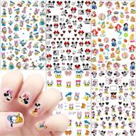 🐭 mickey mouse 3d nail art stickers: adorable cartoon decals for women, kids, and girls' diy acrylic nails - 5 sheets logo