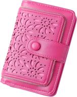 fanaztee women's vintage rfid blocking organizer wallet with multi-card holder - small rose purse logo