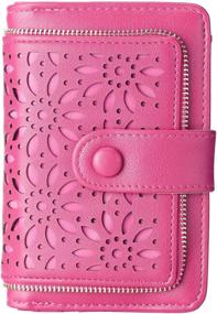 img 3 attached to Fanaztee Women's Vintage RFID Blocking Organizer Wallet with Multi-Card Holder - Small Rose Purse