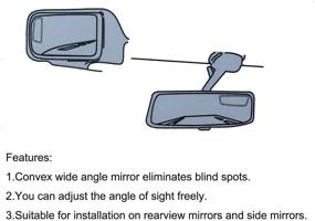 img 1 attached to Повысьте безопасность вашего автомобиля с помощью Meioro 360 ° вращающегося зеркала слепого угла - регулируемого широкоугольного основного зеркала с высококачественными стеклянными конвексными зеркалами