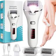 🦶 rechargeable electric foot files: callus remover with coarse rollers, led light, 2 speeds - ideal for cracked heels and dead skin logo