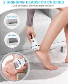 img 2 attached to 🦶 Rechargeable Electric Foot Files: Callus Remover with Coarse Rollers, LED Light, 2 Speeds - Ideal for Cracked Heels and Dead Skin