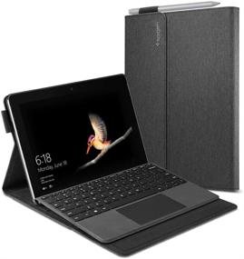 img 4 attached to 📱 Spigen Stand Folio Case for Surface Go 3 (2021) / Surface Go 2 (2020) / Surface Go (2018) - Charcoal Gray